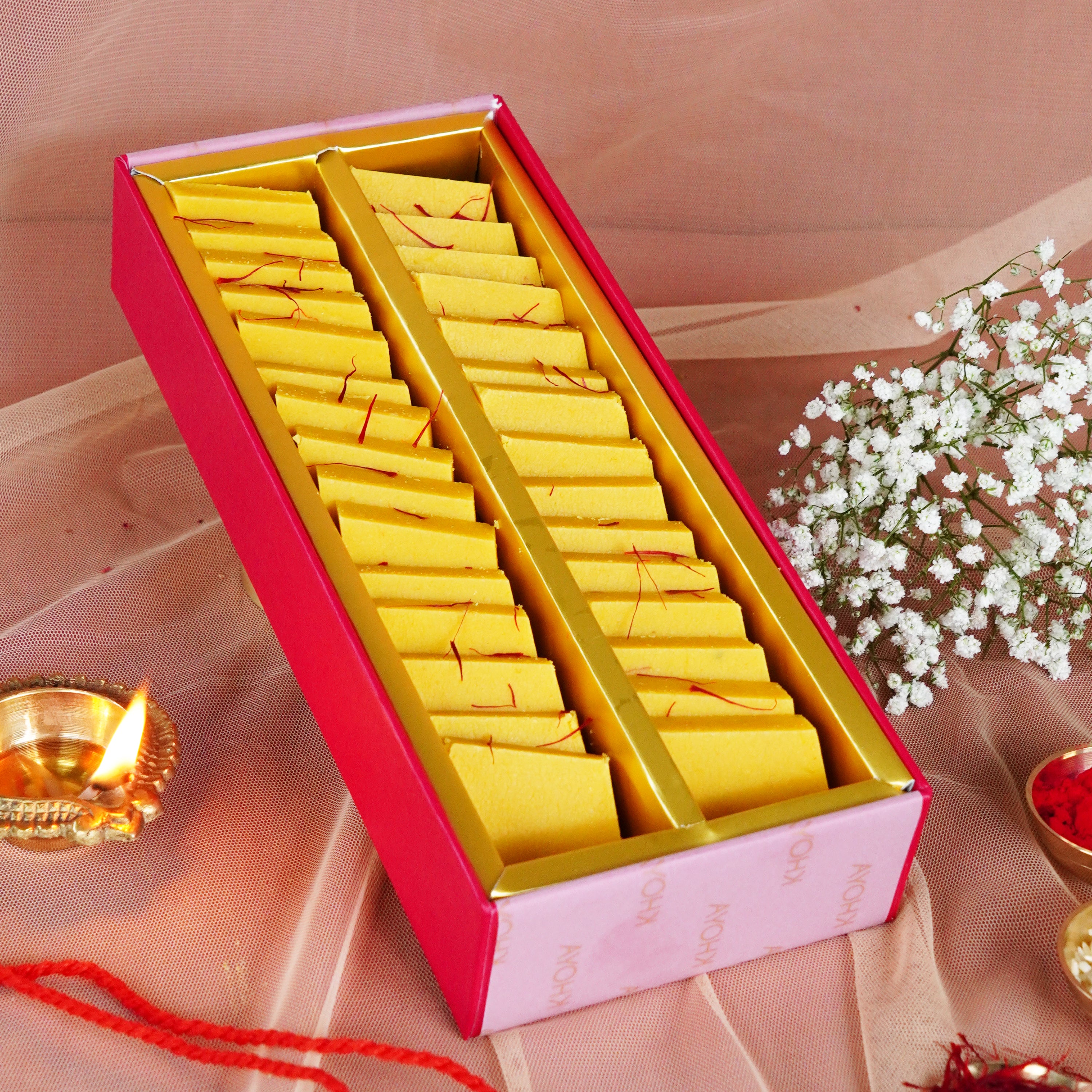 Kesar Kaju Katli Rakhi Sweet