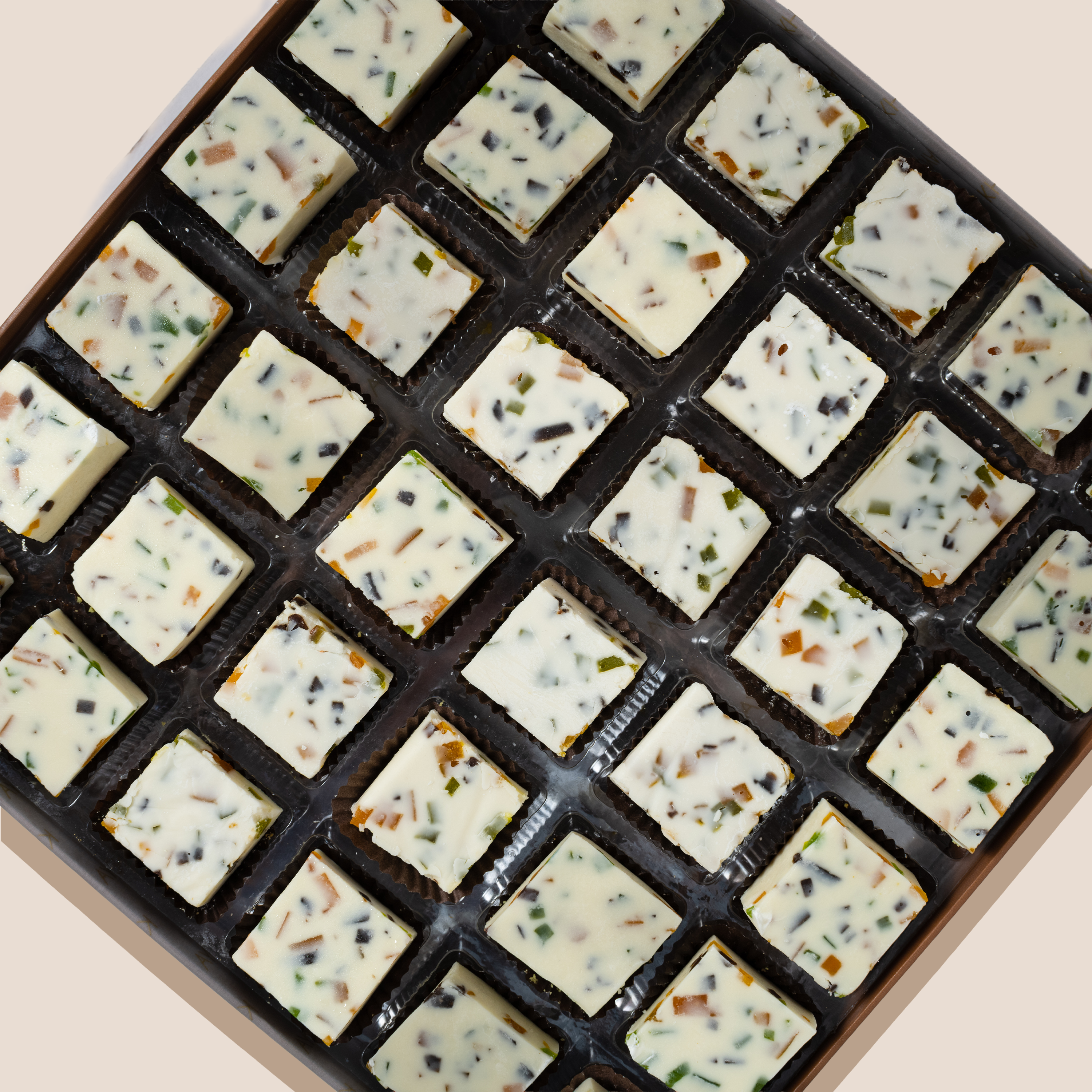White Chocolate Aam Papad Barfi - Diwali Mithai