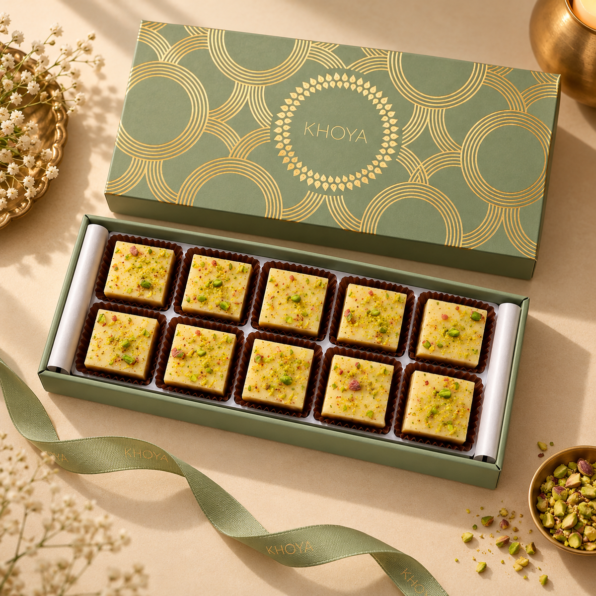 Pista Barfi - Authentic Diwali Mithai