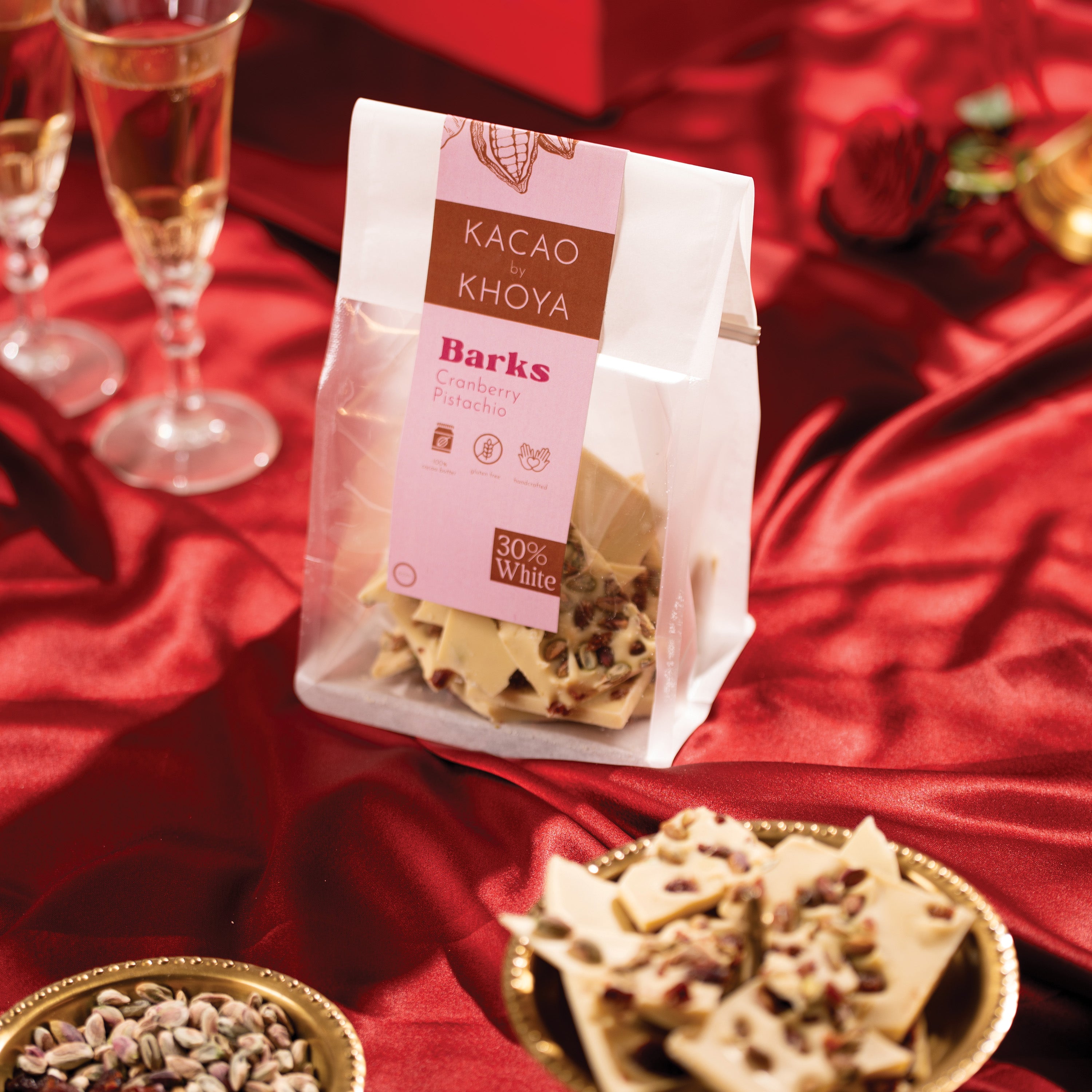 Cranberry Pistachio Barks - 30% White Chocolate