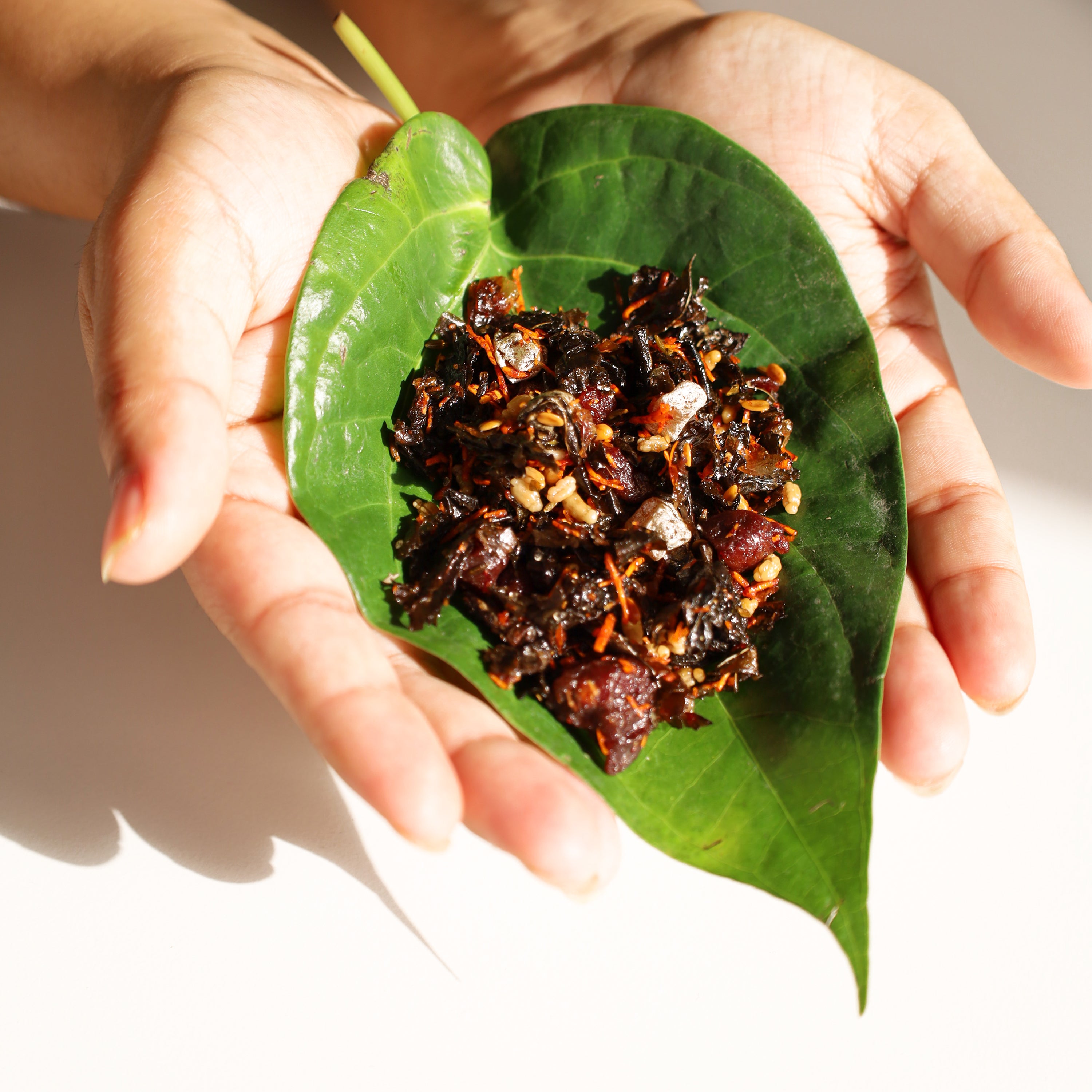 kesar paan on a leaf
