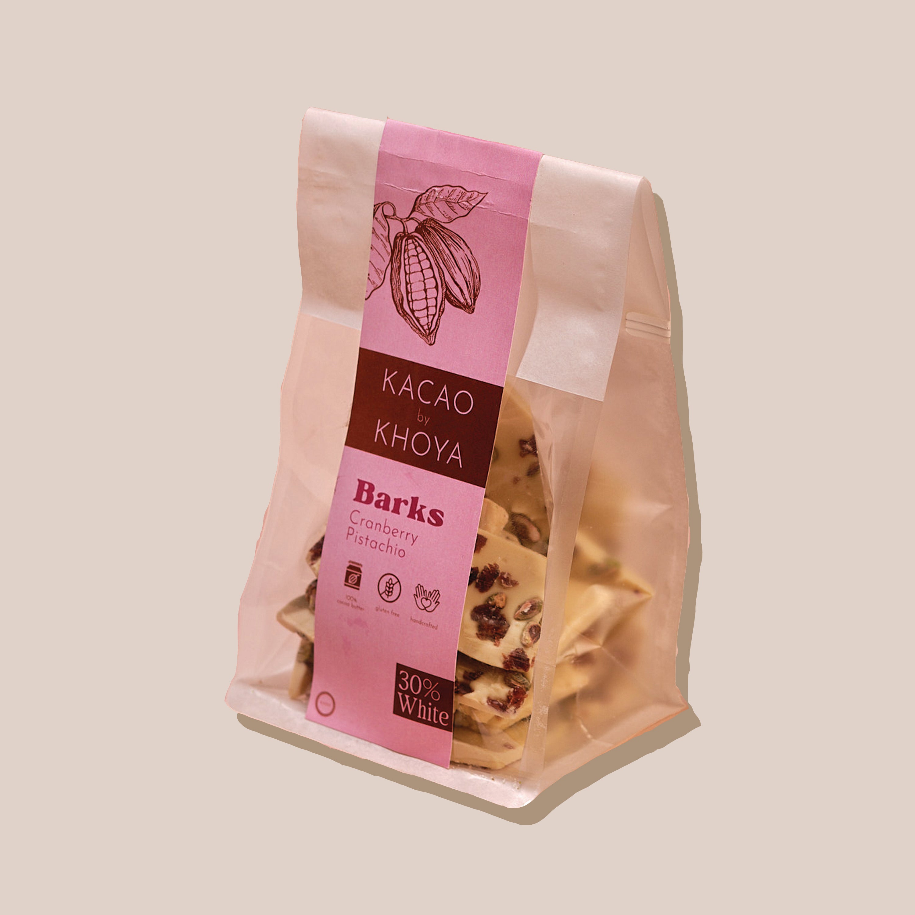 Cranberry Pistachio Barks - 30% White Chocolate