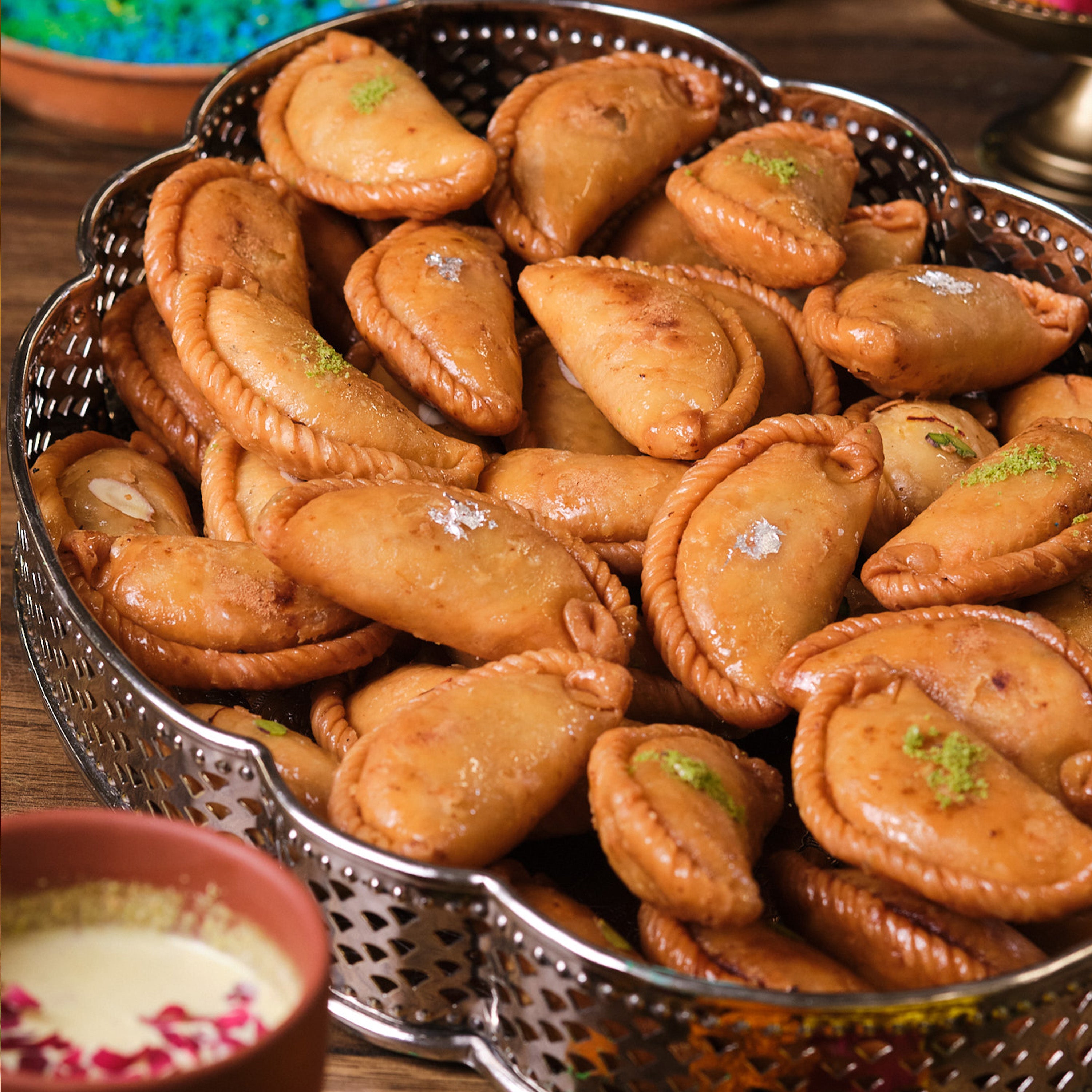 Assorted Gujiya Platter - Silver